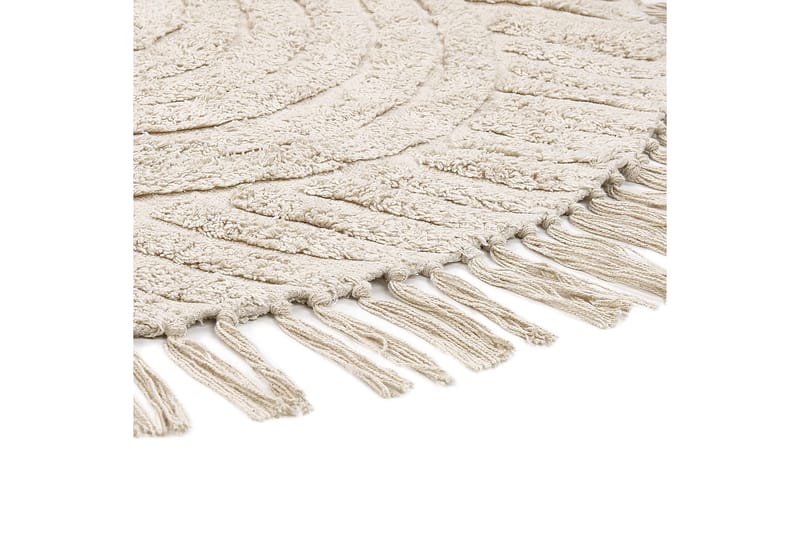 Halfeti Ryeteppe 140 cm Rund - Beige - Tekstiler - Tepper & Matter - Moderne tepper - Bomullstepper