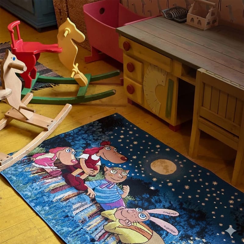 Teppe Relvi 100x160 cm - blå - Tekstiler - Barnetekstiler - Barnetepper