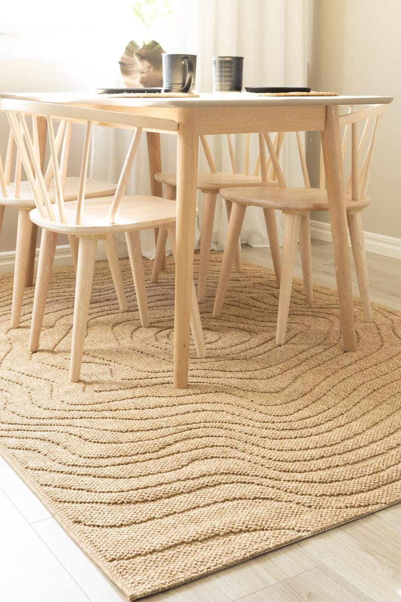 Maskinvevd teppe KM Home Capri Modern 200x290 cm Jute - jute - Tekstiler - Tepper & Matter - Utendørstepper